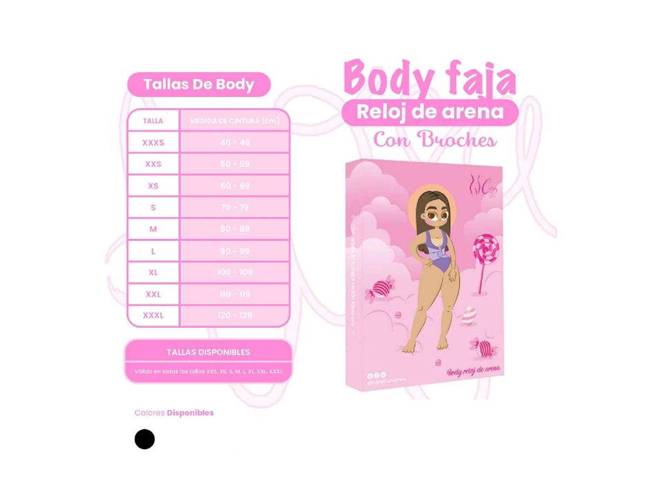 Body Faja Reloj de Arena con Broches