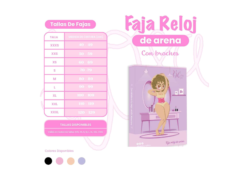 Faja Reloj de Arena con Broches