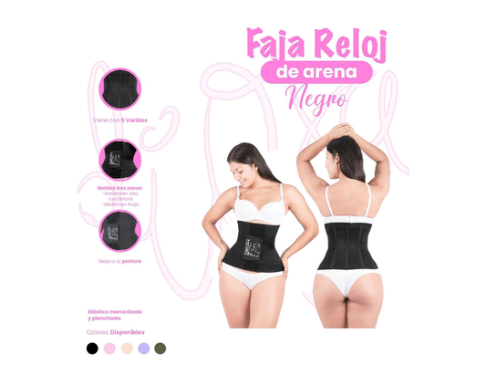 Faja Reloj de Arena Negro