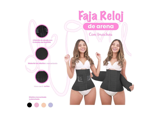 Faja Reloj de Arena con Broches