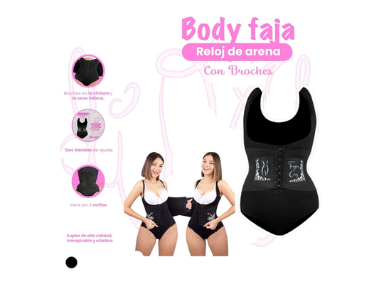 Body Faja Reloj de Arena con Broches